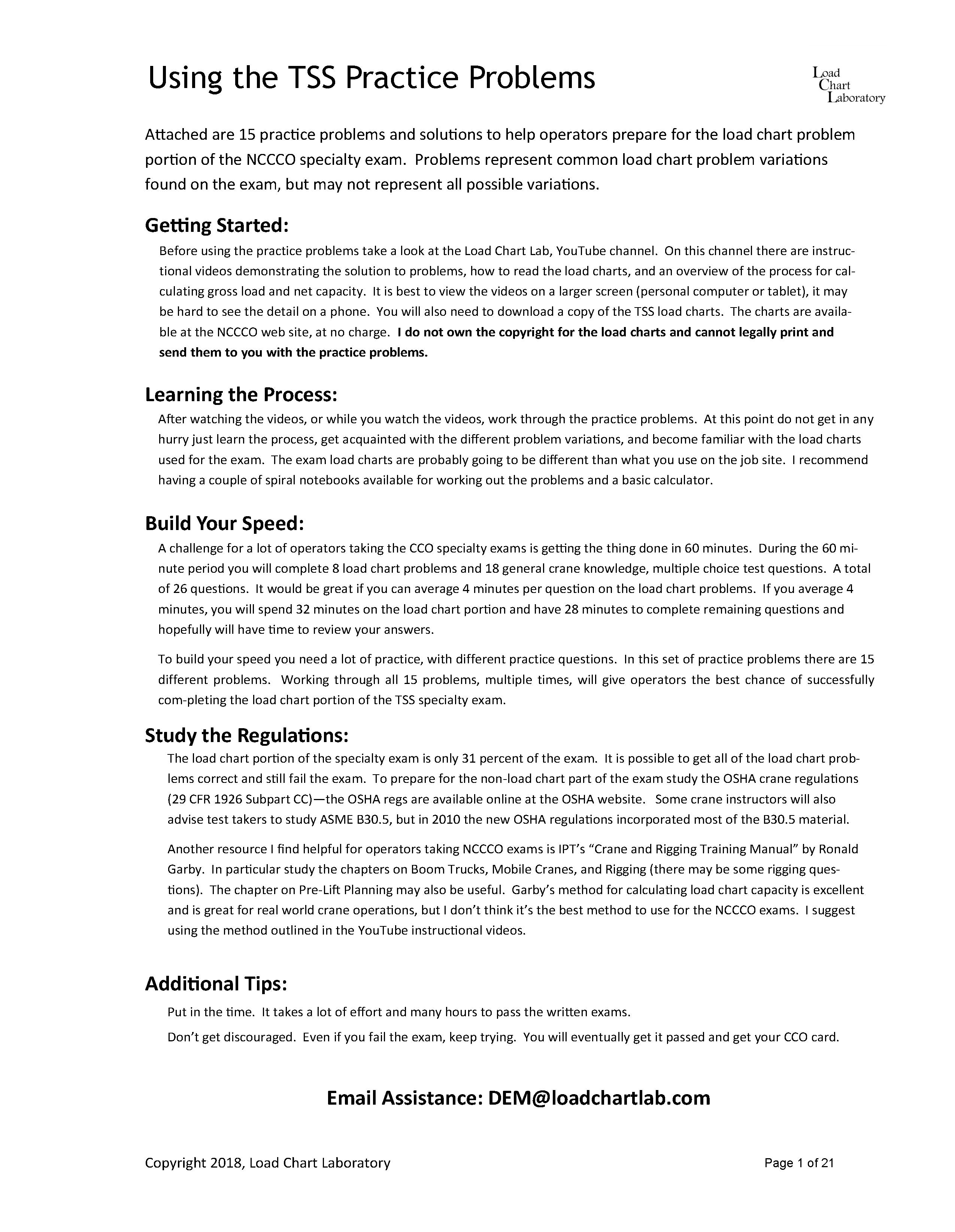 TSS – Load Chart Laboratory